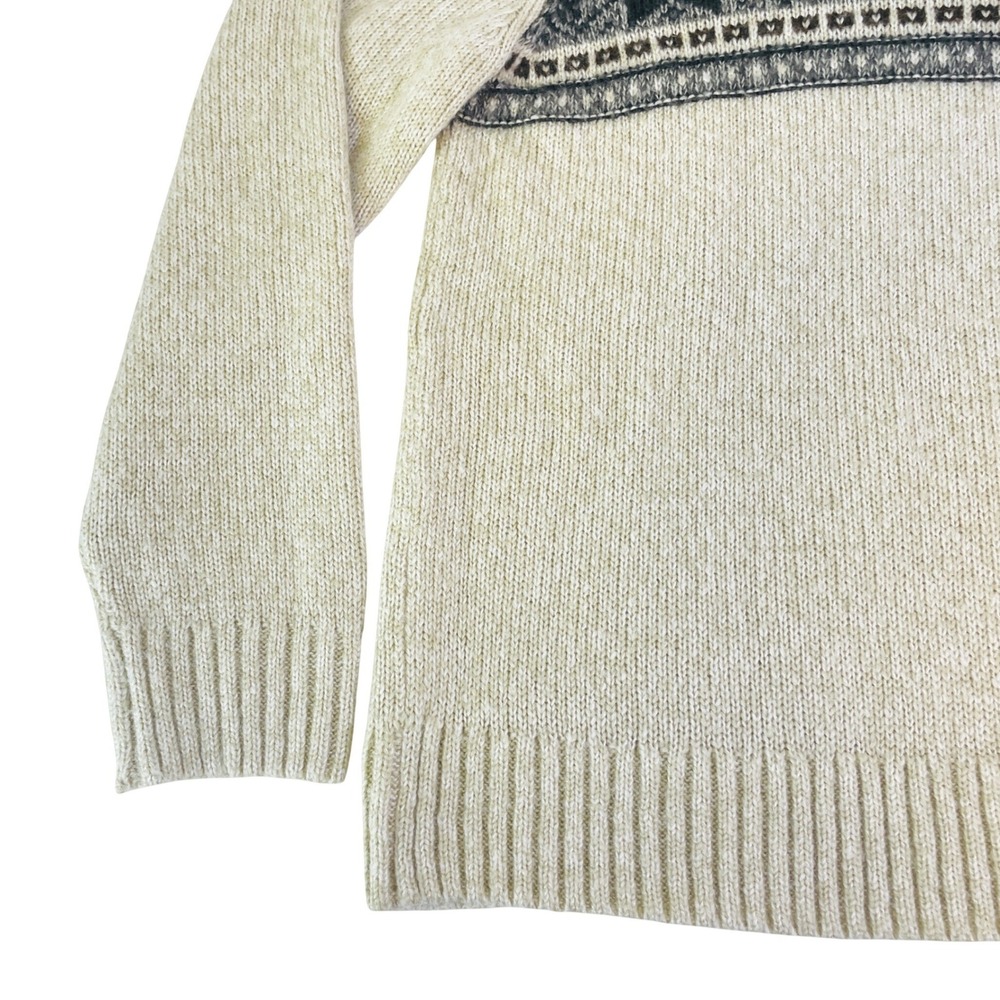 VTG Tricots St Raphael Fair Isle Sweater Mens XL Nordic Button Mock Neck - Picture 7 of 8